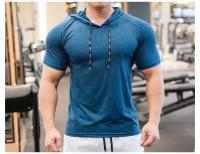 Sudadera De Carrera Para hombreQuick Drying Muscle Shirt Con Capucha Corta Para Gimnasio Y Entrenamiento Deportivo - details 13