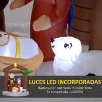 Outsunny Belén Inflable Navideño Decoración Inflable Navideña con Luces LED e Inflador Hinchable Navidad para Exterior 150x90x185 cm Multicolor - details 0