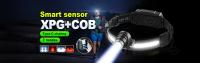 Linterna Frontal LED Potente Con Sensor XPE+COB 7 Modos Para Pesca Y Caza Batería 18650 Luz De Cara Impermeable Con Ángulo De 180° - details 1