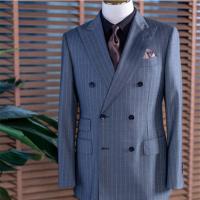 Traje De Novio Inglés De Alta Gama Para Hombres 2024 Moda Casual De Negocios Tendencia Elegante Material De Algodón Y Poliéster - details 2