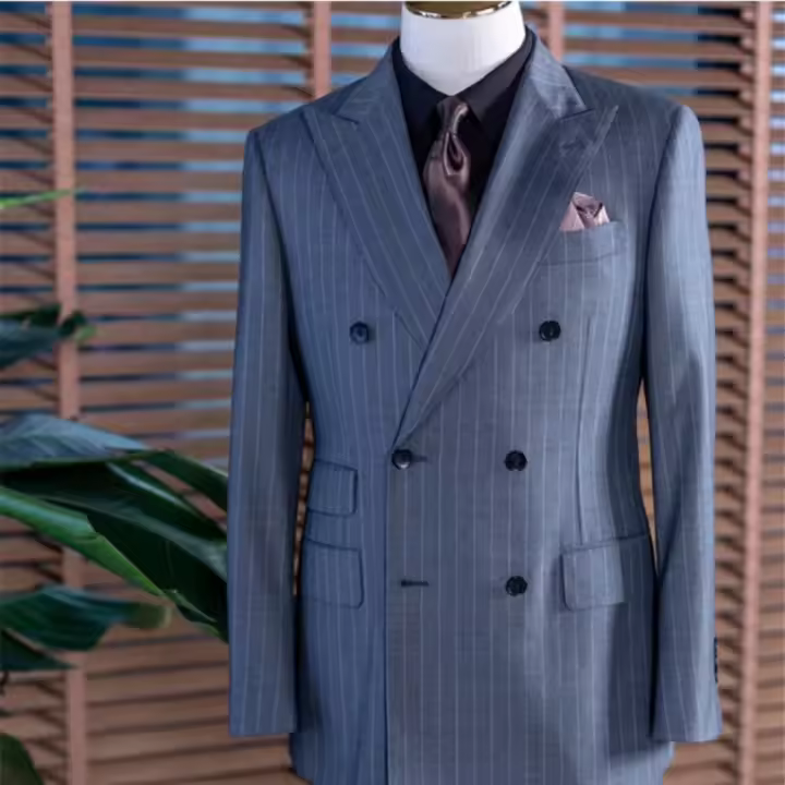 Traje De Novio Inglés De Alta Gama Para Hombres 2024 Moda Casual De Negocios Tendencia Elegante Material De Algodón Y Poliéster - 1
