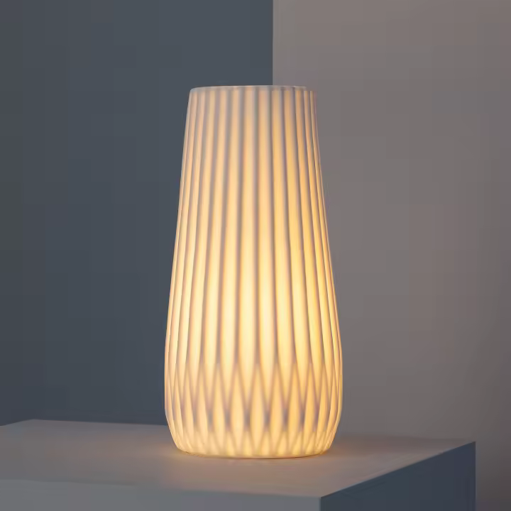Ledkia Lámpara de Mesa de Cerámica Teide Blanco - 1