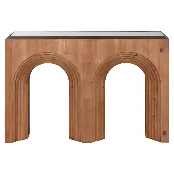 Consola Abeto Cristal 122X30X80 Arco Marron - Fijalo - El mejor complemento para tu hogar. - 1