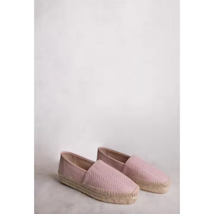 MINERVA – ESPARDEÑA ROSA DE PIEL CON SUELA DE YUTE - 1