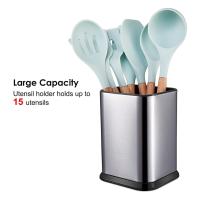 Soporte de utensilios de cocina para encimera, organizador profundo y estable, fácil de limpiar - details 3