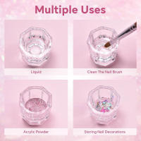 10PCS Láminas De Cristal Para Uñas Con Cuchara Y Tapa Para Mezclar Líquidos Y Polvos De Uñas Acrílicas DIY Herramienta De Arte De Uñas - details 2