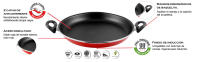 Magefesa PRAGA Paellera 30 cm – Acero Esmaltado Vitrificado, Apta para Inducción y Lavavajillas – Color Rojo Granate - details 1
