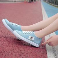 Zapatos Planos Blancos Casuales Para Mujer 2025 Primavera Nuevo Estilo Canvas Bajo-Troceado Deportivo Ligero Con Cordones - details 16