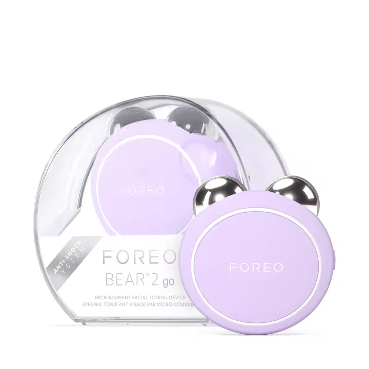 FOREO BEAR 2 go - Tonificador facial de microcorrientes para llevar de viaje - Masajeador facial antiarrugas - Reductor de papada - Lifting facial inmediato - Reafirma y define - Skincare compacto - 1