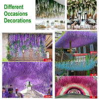 12pcs Flores De Tofu Artificial 110cm Para Decoración De Ceilings Y Corredores Estilo Wisteria Simulada Para Bodas Y Aniversarios - details 4
