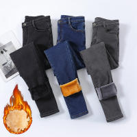 Nuevas Jeans Térmicas Para Mujer Invierno Con Forro De Plush Cálidos Y Elásticos Skinny Denim Gruesos Para Estudiantes Trousers De Madre Con Fur - details 5