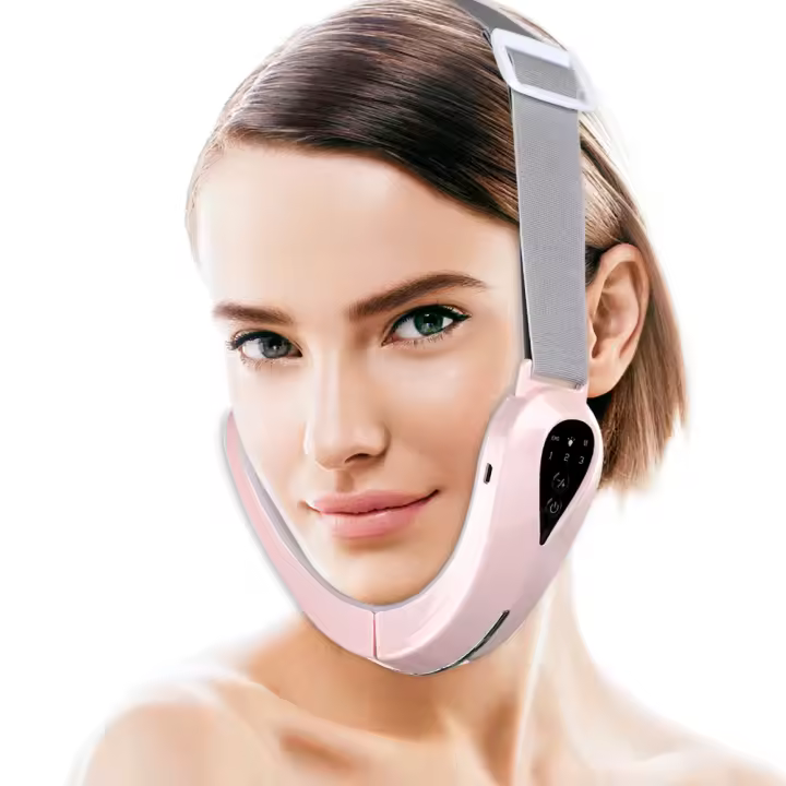 Lifting facial masajeador Doble Chin V shape Ascensor cinturón rojo Azul Luz LED Cara adelgazamiento vibración aparatos cuidado de la piel - 1