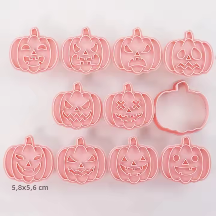8pcs Molde De Galleta Halloween 3D Cartoon Pumpkin Ghost Skull Diseño Eco-amigable Para Fiestas De Halloween Herramientas De Hornear - 1