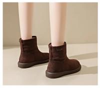 Botas De Tobillo Para Mujer Botines De Invierno Con Tacón Y Peluche Encima De La Rodilla Zapatos De Cuña Para Otoño Y Primavera - details 11