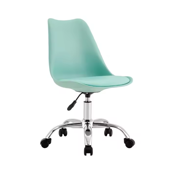 Silla de Escritorio Ergonómica con Ruedas Eyre de Thinia Home  Silla Nórdica Acolchada Giratoria Moderna Altura Ajustable  Silla de Escritorio de Oficina Estudio Dormitorio 97x47x58cm - 1