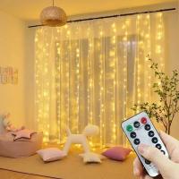 Cadena De Luces De Hilo De Cobre Con 600/300/200 LED Para Cortina USB Con Control Remoto Decoración Para Fiesta Boda Navidad 3*1-6*3M - details 7