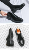 Zapatos Casuales Para Hombre 2024 Nueva Tendência Brogue De Cuero Carved Simple Y Elegante Zapatos Slip-On Para Negocios Y Vida Diaria - details 12
