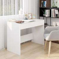 vidaXL Escritorio de madera contrachapada 101x50x76,5 cm en color Blanco/Gris hormigón/Gris sonoma y más | estructura resistente ideal para salón dormitorio o estudio - details 0