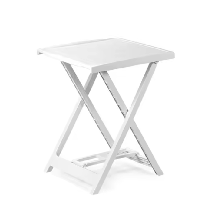 PROGARDEN Mesa Plegable Arno Blanca 50x47x65 Cm - Compacta y Fácil de Transportar - 1