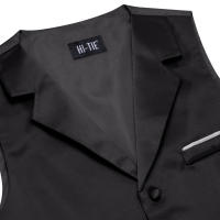 Chaleco De Vestir Negro Con Cuello V Y Corbata Para Hombre Hi-Tie Estilo Casual Ajustable Para Fiestas Y Negocios - details 6