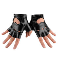 Guantes De Motociclista Para Mujer Punk De Cuero Sin Dedos Para Baile Y Conducción Estilo Biker Adulto Material Principal Poliéster - details 5