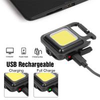 Linterna LED Multifuncional Miniatura Con Llavero Luz De Trabajo COB Recargable Por Tipo-C Torcha De Bolsillo Para Camping Al Aire Libre Emergencias - details 19