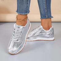 Zapatos Deportivos Casuales Para Mujer Talla Grande Con Encaje Delantero Y Suela Gruesa Zapatos Planos De Bajo Tobillo Unisex - details 3
