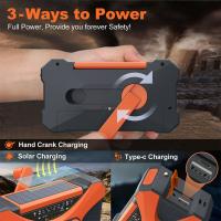 Radio De Emergencia Portátil 10000mAh Con Radio AM FM WB NOAA Solar Crank Manual LED Flashlight SOS Alarm Power Bank - details 7