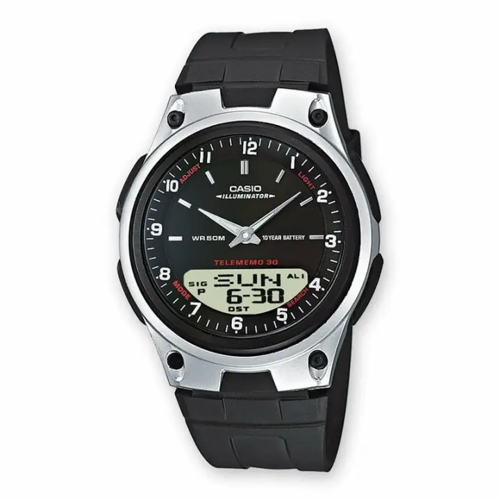 Reloj Casio AW-80-1A Analógico Digital Hombre Telememo - 1