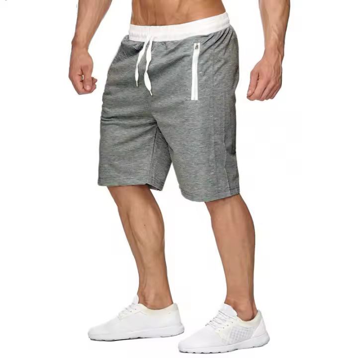 Nuevos Shorts De Running Para Hombres Verano 2024 Color Sólido Con Cinturón Ajustable Y Bolsillo Con Cierre De Cremallera Pantalones Casuales Y Rectos Ligeros De Poliéster - 1