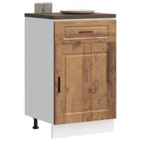 vidaXL Mueble bajo de cocina porto roble artesano madera reconstituida en color Roble artisan/Negro/Marrón roble y más | almacenamiento funcional diseño moderno para baño dormitorio sala - details 7