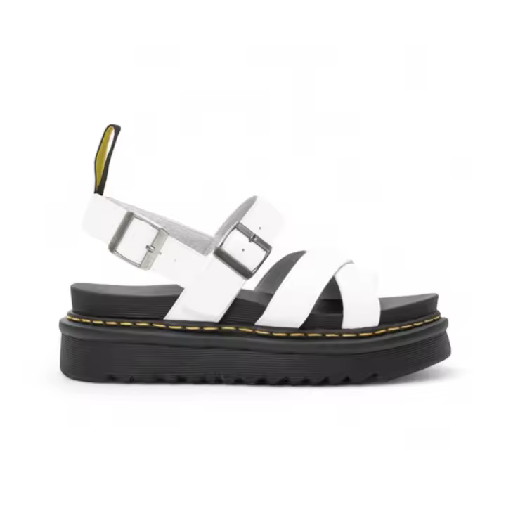 Sandalias plataforma negro y blanco para mujer pulsera tobillera planta acolchada ajuste hebilla muy comodas y ligeras para mujer tendencia 2025 dana - 1