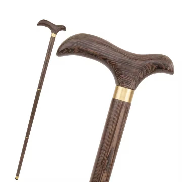Bastón De Madera Marrón Tradicional Para Moda Y Caminata Decorativo Para Cosplay Fiesta Halloween Varita De Mace 89cm - 1