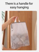 Bolsa De Ropa Con Malla De Panal Y Cierre Para Lavandería Organizador Multifuncional De Ropa Para Dormitorio Y Baño Con Montaje En La Pared Material De Poliéster - details 3