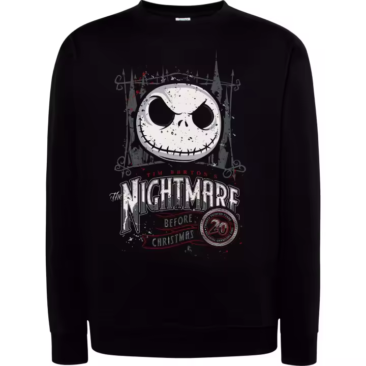 Sudadera cuello redondo, Nightmare Before Christmas  , Algodón y Poliester, 290 grms/m2 - Tallaje europeo de Niños y Adultos y Tallas grandes - 1