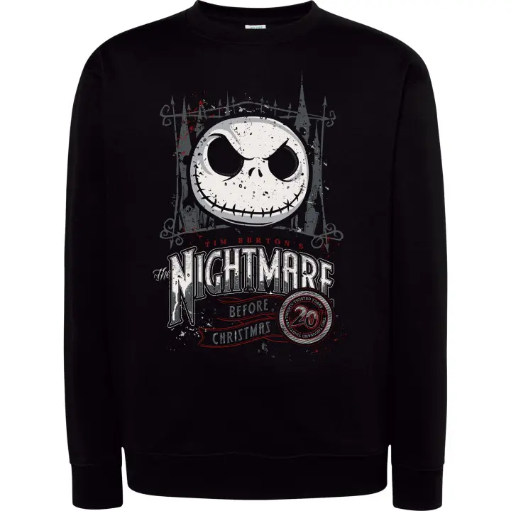 Sudadera cuello redondo, Nightmare Before Christmas  , Algodón y Poliester, 290 grms/m2 - Tallaje europeo de Niños y Adultos y Tallas grandes - 1