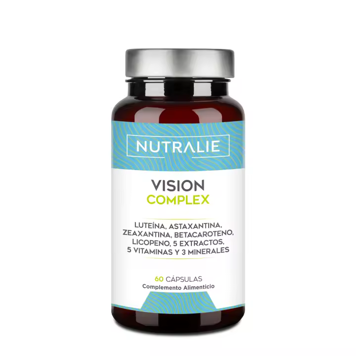 Vision Complex Luteína +  Zeaxantina + Astaxantina -  Vitaminas C E y A - Para Ojos - Complejo 18 Ingredientes con Zinc Selenio Cobre Licopeno + Tiamina Riboflavina - 60 Cápsulas Nutralie - 1
