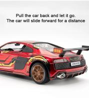 Modelo De Coche AUDI R8 IRON GTR 1:24 Juguete De Metal Simulación Con Sonido Y Luz Vehículo Para Niños Regalo Para Chicos - details 8