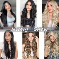 Extensiones De Cabello Sintético Clip in 7 PCS Para Un Cabello Completo 22 Pulgadas Largo Rizado Ondulado Para Mujeres Y Niñas Piezas De Cabello Artificial - details 4