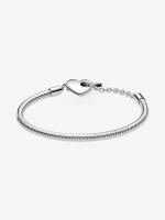 Pandora - Pulsera Pandora Moments with Cadena de Serpiente y Barra en T with Corazón-Plata de Lei - details 3