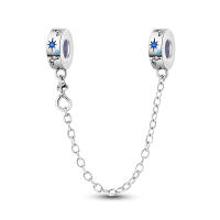 Nueva Cadena De Seguridad Platinada En Plata Con Encantos De Gato Rosa Luna Y Estrella De Silicona Para Pulseras Y Collares DIY Colorido - details 18