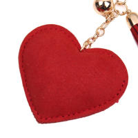 Llavero De Corazón De Cuero Con Borla Y Diamantes Para Mujeres Y Niñas Accesorios Para Bolso Y Mochila Llavero Clásico De Forma De Corazón - details 6
