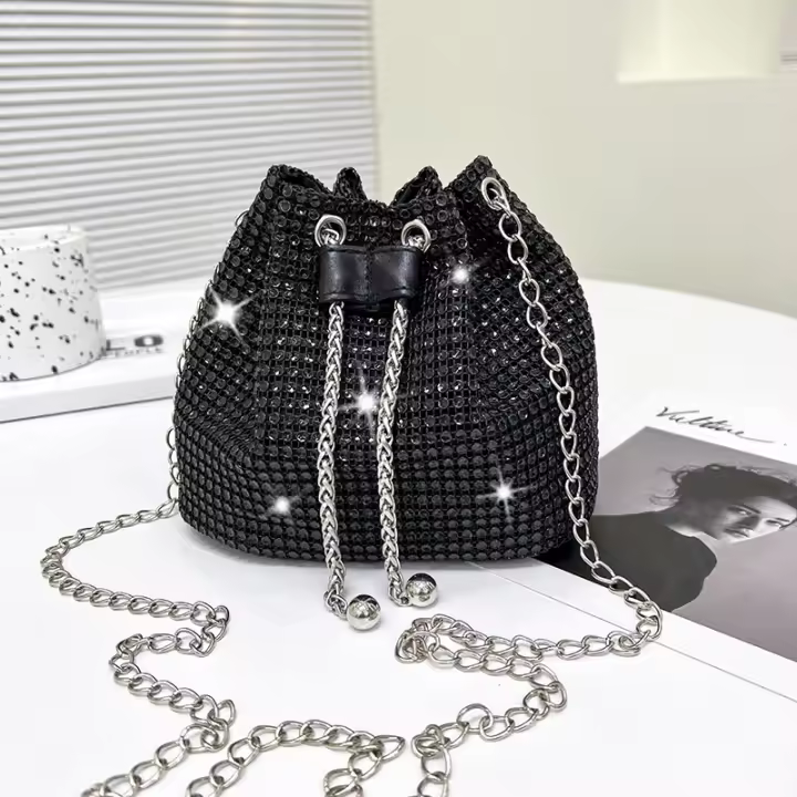 Bolsos cruzados con forma de Cubo de Diamantes de imitación para Mujer, bolsos de hombre brillantes, bolsos de Cadena, bolsos de almacenamiento de Fiesta De Noche - 1