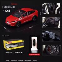 Nueva Modelo De Coche De Aleación Tesla X a Escala 1:24 Con Sonido Y Luz Juguete Eléctrico De Metal Para Niños Colección Decoración Regalo - details 8