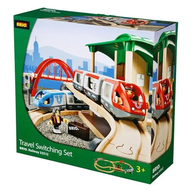 Brio Circuito Tren Viajeros Pilas - Juguetes de Madera - 42 Piezas - 1