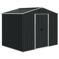 Outsunny Caseta de Jardín de 3,6 m² 236x174x190 cm Cobertizo Exterior de Acero Galvanizado para Almacenar Herramientas con Puertas Correderas y 4 Ventanas para Terraza Patio - details 6