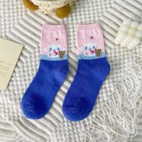 Calcetines Disney Miniso Cinnamoroll Para Mujer Azul De Algodón Peinado Medio Tubo Estilo Lindo Con Perro Dibujos Animados - details 9
