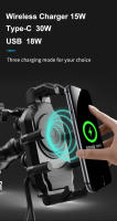 Cargador Inalámbrico Universal Para Moto Soporte De Carga Rápida Doble Antirrobo Y Anti Vibración Montaje En Manillar De Barra - details 2