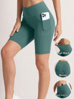 Shorts De Cintura Alta 2XXL Para Mujer En 16 Colores Estilo Fitness Con Bolsillos Y Compresión Ropa Deportiva Casual De Verano Nylon - details 22