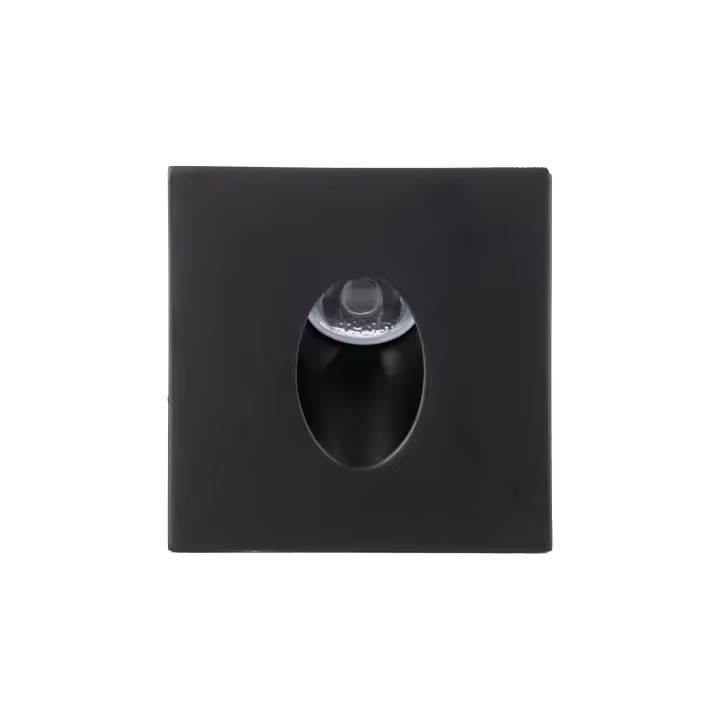 Ledkia Baliza Exterior LED 1W Empotrable Pared Cuadrado Negro Adam - 1